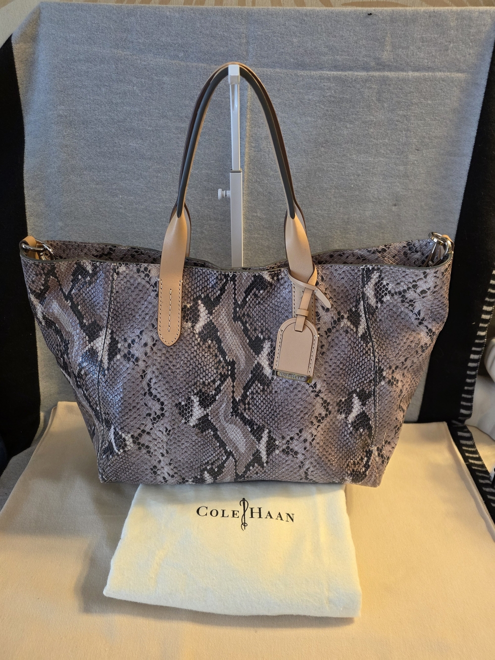 Cole Haan Snake Print Tote with Original Dust Bag - Picture 1 of 8